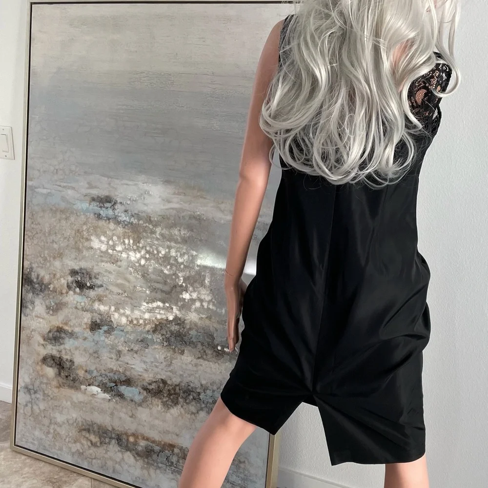 ANNE KLEIN Chic LACE Trimmed BOW Front DRESS Sz 10 - Picture 12 of 15